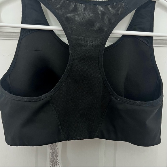 NIKE sports bra swoosh black white support pro dri fit non pad 1 piece top crop - Picture 7 of 9